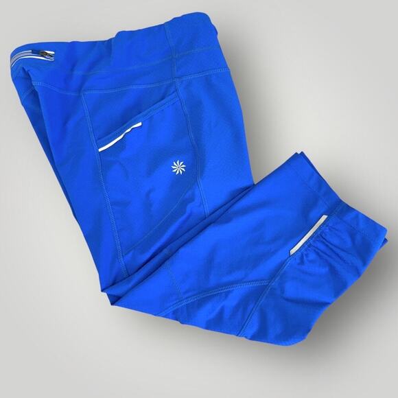 Athleta Activewear Yoga Gym Workout Cropped Capri Leggings Low Rise  Size S Blue - Picture 4 of 14